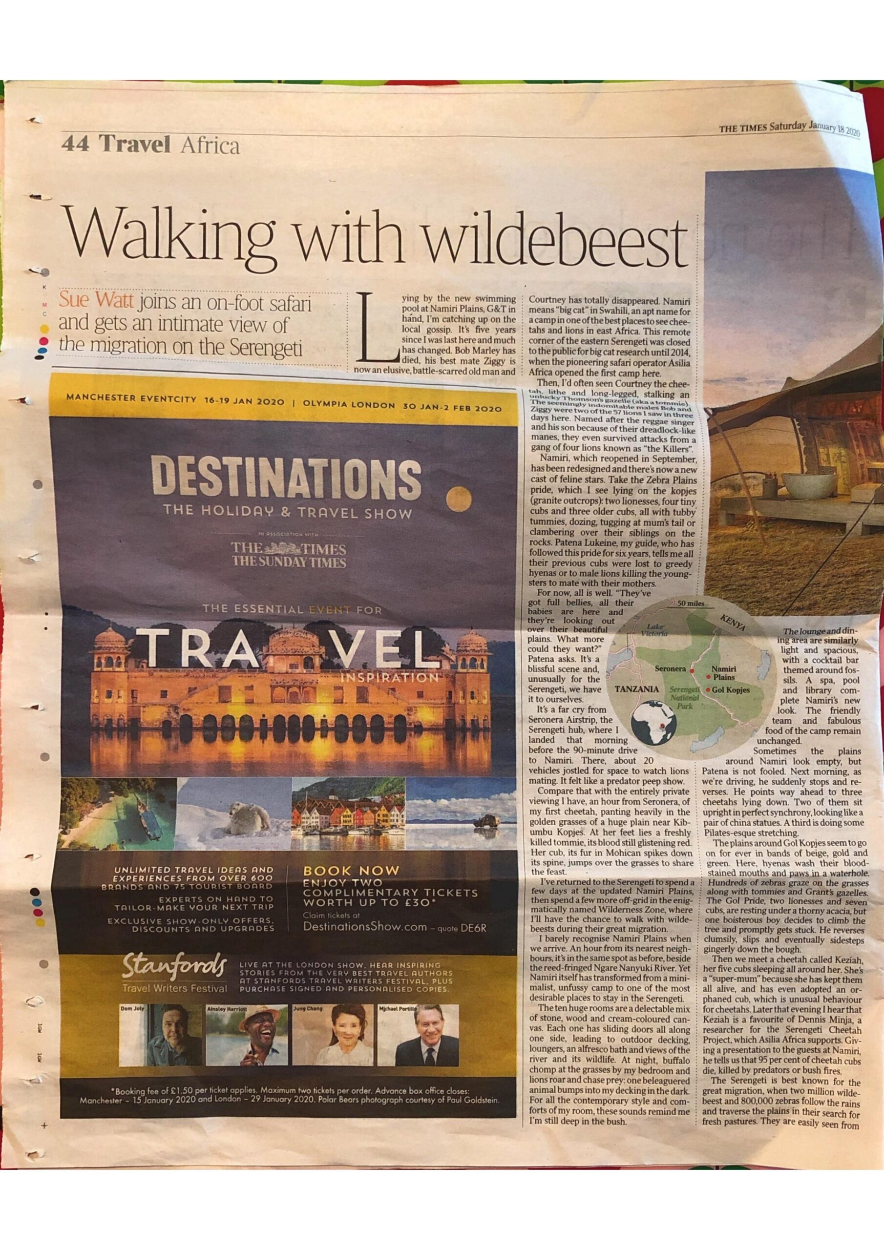 Walking with the Wildebeest – The Times 2020
